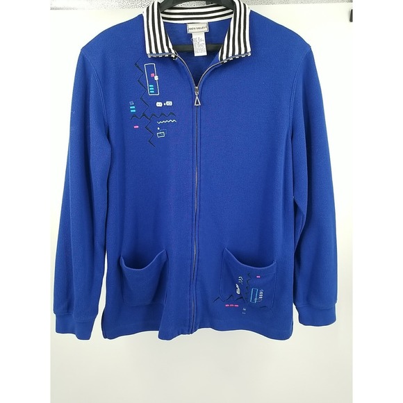 Napa Valley Jackets & Blazers - 2 PC Napa Valley Jacket‎ Medium & Pants Small Set  Embroidered Zipper Front Blue